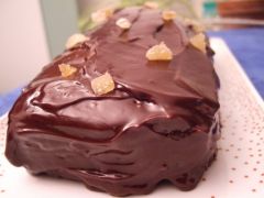 Cake chocolat gingembre pistache (de côté)
