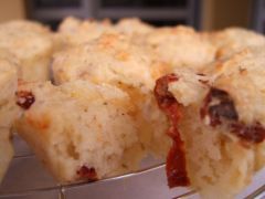 muffins tomates séchées mozza détail